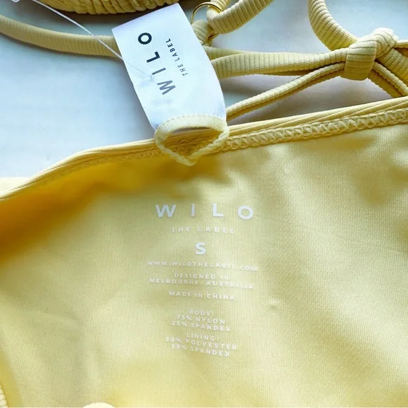Wilo New Beaded 2 Piece Triangular Bikini in Butter Yellow NWT - Picture 12 of 16